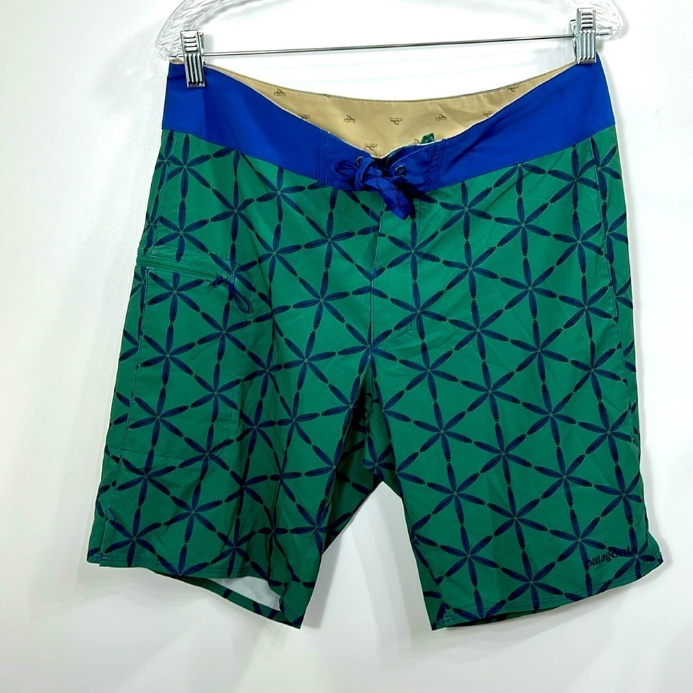 Patagonia lightweight Green & Blue Board Shorts